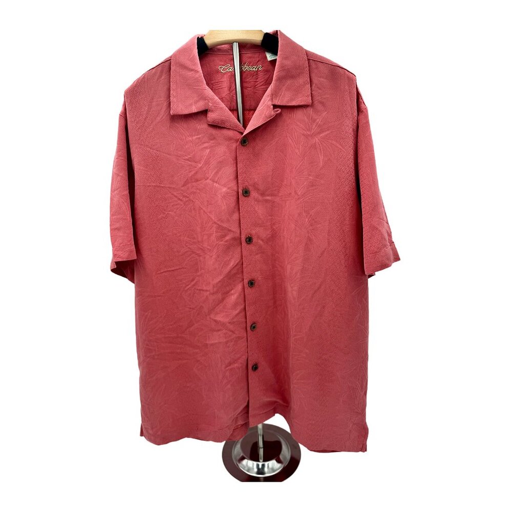 Caribbean Mens Shirt in Salmon Sz‎ Large. Resortwear, Islandwear Vactionwear